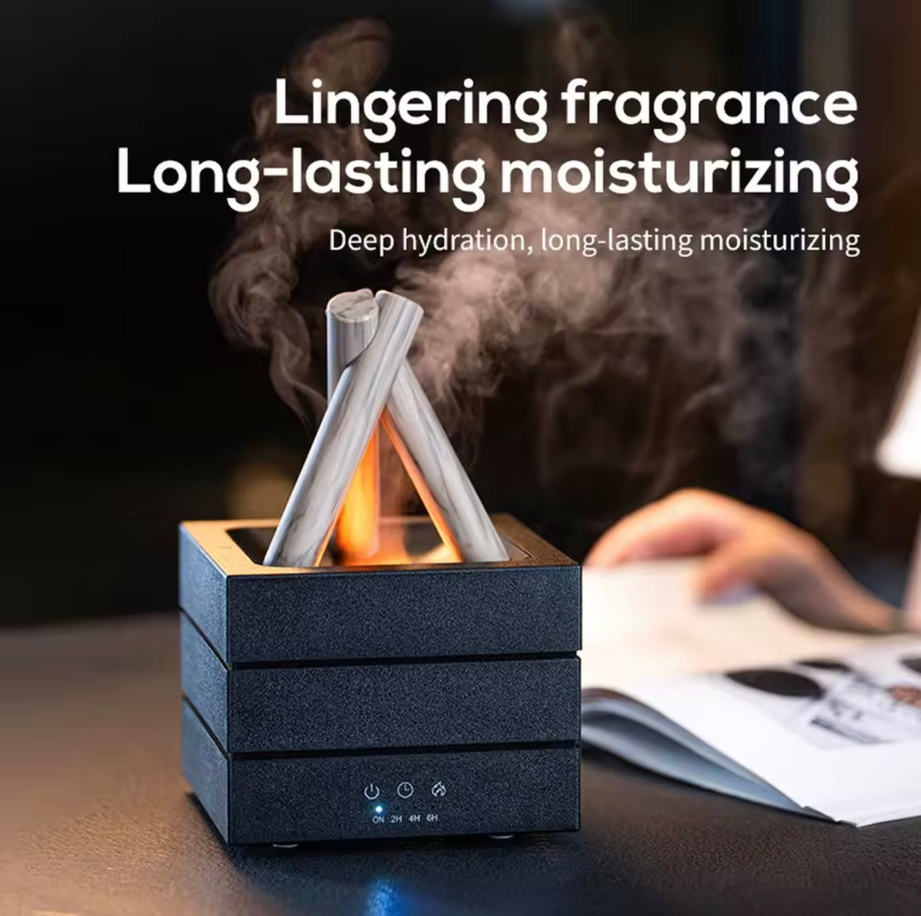 mini humidifying fireplace